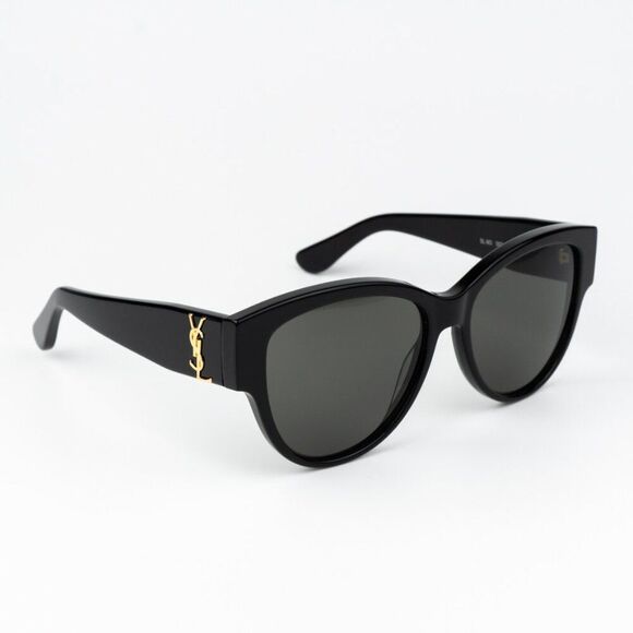 Saint Laurent Women Sunglasses Black Grey Square SLM3 002 BRAND NEW - Picture 1 of 14
